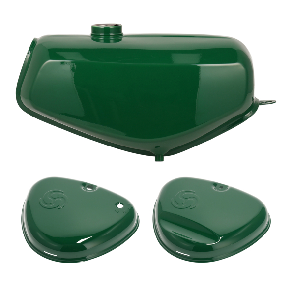 Enduro Tank & Seitendeckel für S51 mit Wirbellogo - Billardgrün