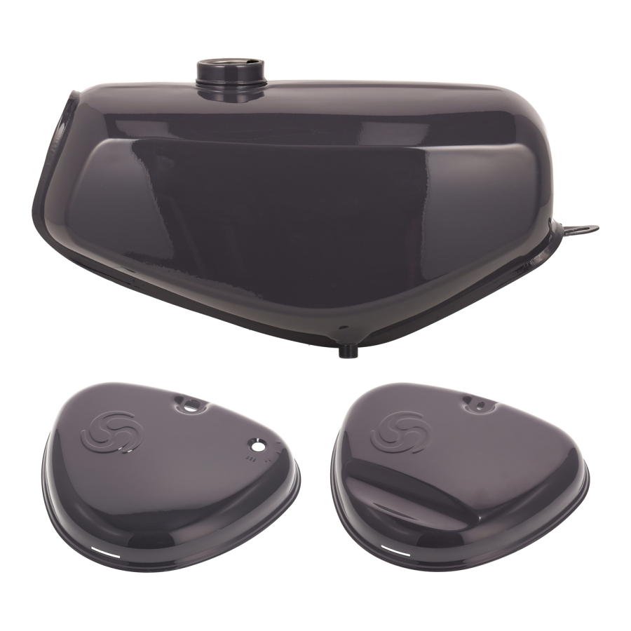 Enduro Tank & Seitendeckel für S51 mit Wirbellogo - Staubgrau
