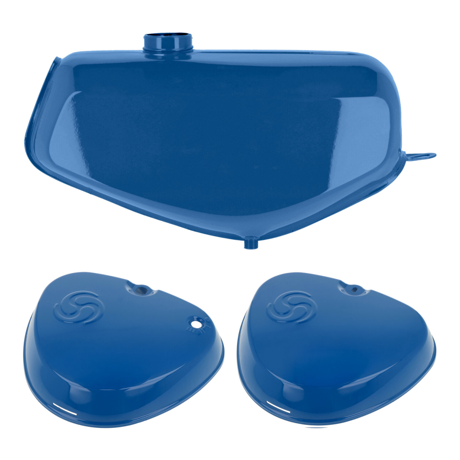 Simson Tankset mit eckigen Seitendeckel + Wirbellogo - Farbe wählbar