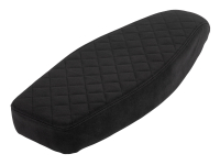 Flache Tuning Sitzbank - Karo - Alcantara schwarz für Simson S51