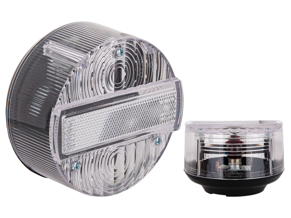 Weiß - Rückfahrscheinwerfer 120mm komplett für Simson S51, S50, SR50, KR51/2 E Prüfzeichen