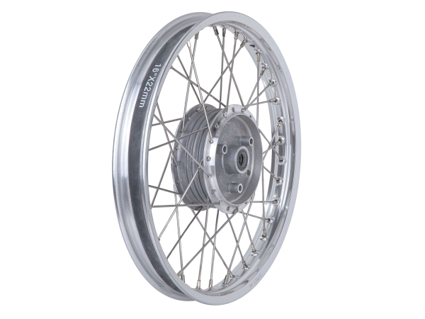Poliert - MZA Speichenrad 1,5x16 Zoll Aluminium + Edelstahlspeichen S50, S51, Schwalbe KR51/2 KR51/1