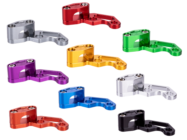 Eloxierter CNC Halter für Bremsschlauch - Farbe wählbar