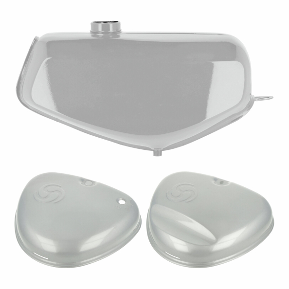 Enduro Tank & Seitendeckel für S51 mit Wirbellogo - Farbe Silber