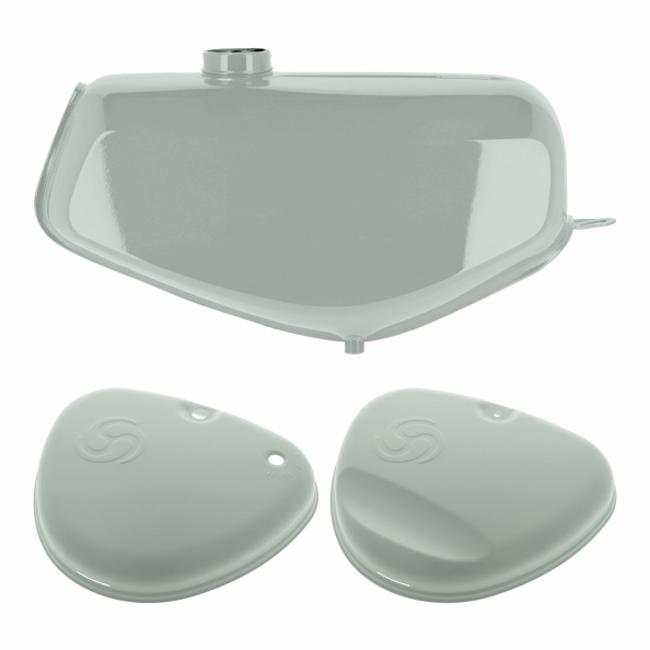 Enduro Tank & Seitendeckel für S51 mit Wirbellogo - Farbe Grundiert