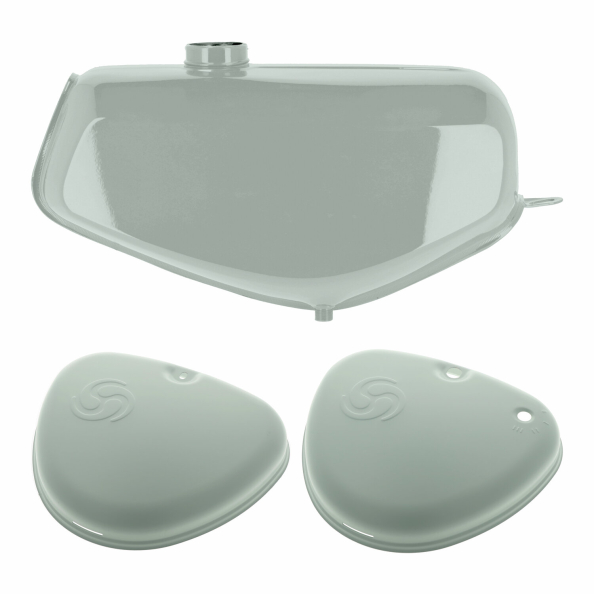 Tank & Seitendeckel für S51 mit Wirbellogo - Farbe Grundiert