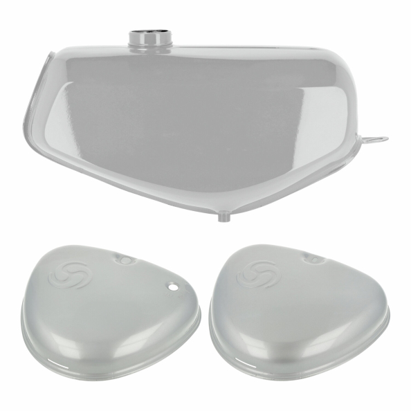 Tank & Seitendeckel für S51 mit Wirbellogo - Farbe Silber