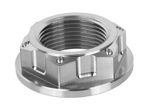 Überwurfmutter CNC für Steuerkopf S51 Silber