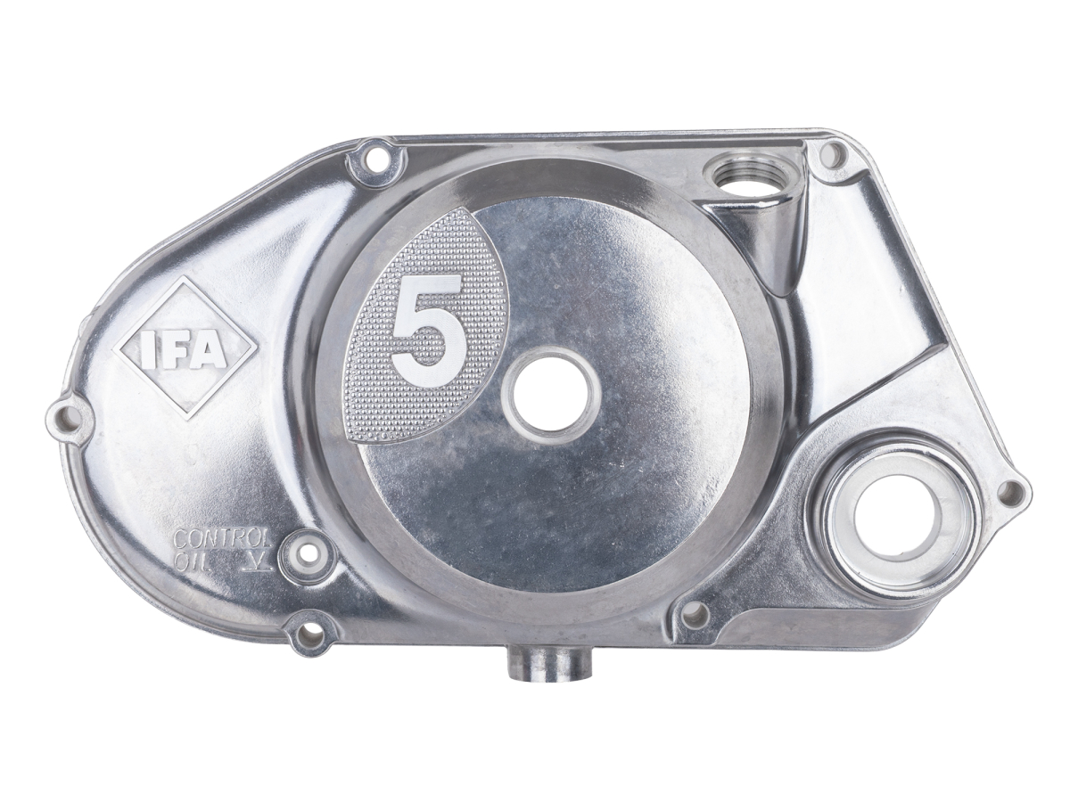 ML-MEGU 5 Gang Kupplungsdeckel mit DZM-Antrieb für Simson Aluminium Natur