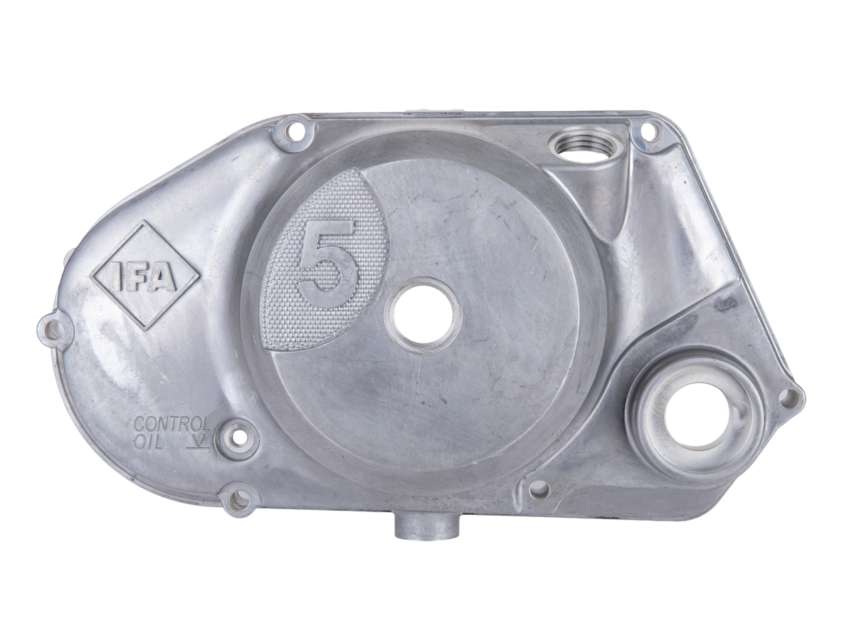 ML-MEGU Kupplungsdeckel mit 5 Gang Prägung (S51, S70, KR51/2, SR50) Aluminium Natur