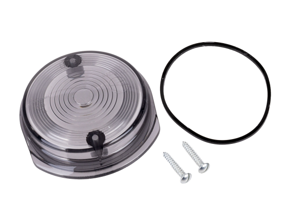 Schwarz Lichtaustritt, vorn für Blinker, rund, 8580.23-001/1, Blinkerkappe , S51, S70, SR50, SR80