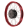 Speichenrad mit 1,5x16 Alufelge rot und Edelstahlspeichen & schwarzer Radnabe