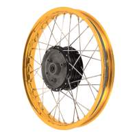 Speichenrad mit 1,5x16 Alufelge orange und...