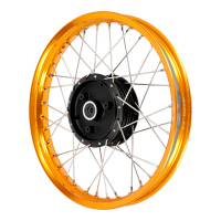 Speichenrad mit 1,6x16 Alufelge orange und...