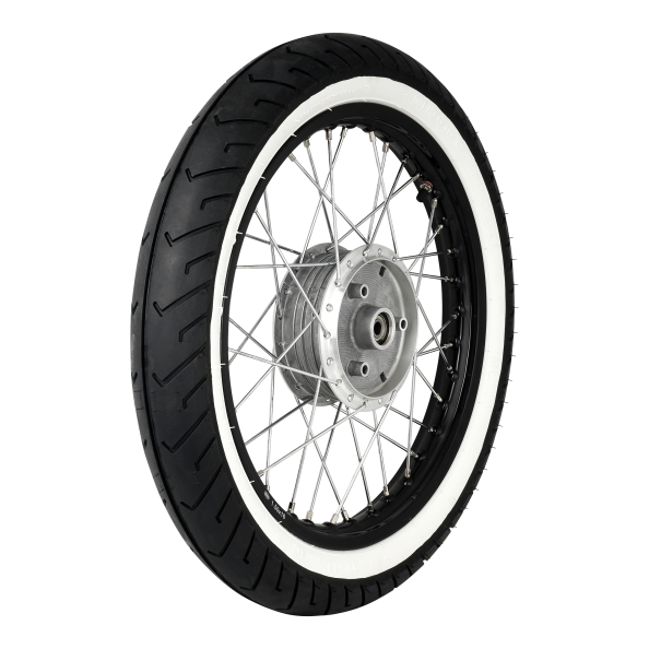 Simson Komplettrad mit Weisswandreifen - Felge 1,5x16 schwarz