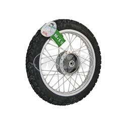 Komplettrad HINTEN -Winter- 1,5x16 Zoll Alufelge, poliert Edelstahlspeichen, mit Heidenau-Reifen K42 montiert