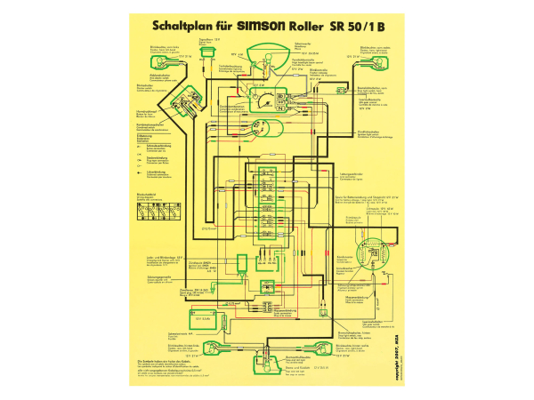Schaltplan Farbposter (40x57cm) SR 50/1 B (beidseitig Glanzcello, schmutzabweisend)