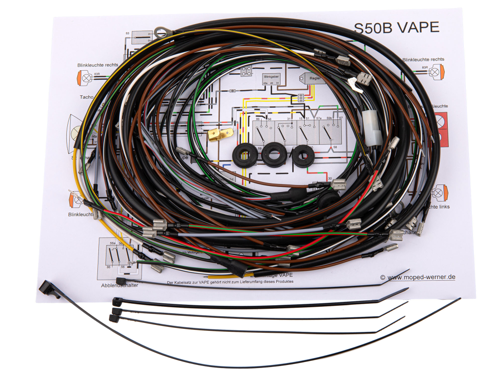 Simson S50 B VAPE Kabelbaum 12V inkl. Schaltplan, 77,68