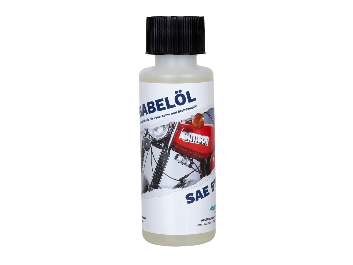 1x ADDINOL-Telegabelöl, SAE 5W passend für SIMSON-Telegabel Stoßdämpfer mineralisch, 100ml Dosierdose