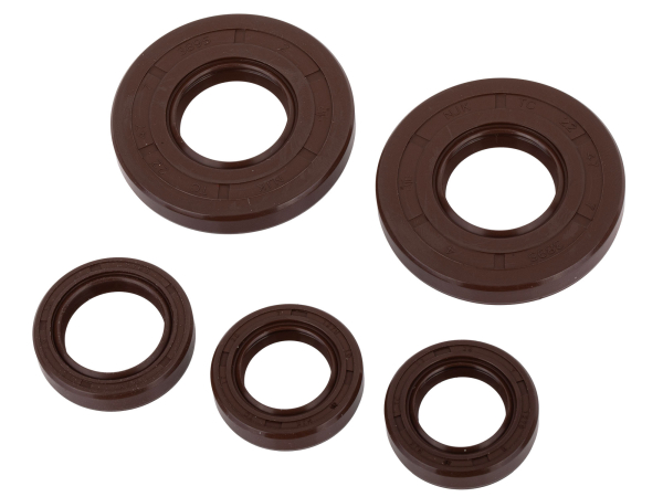 Wellendichtringe-Set (5 Stück) - NJK - Motor kpl., FPM - braun - S50, KR51/1