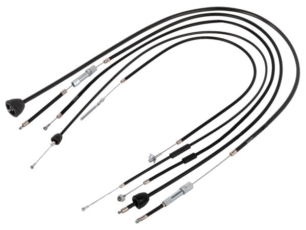 5x Seilzüge, schwarz - KR51/1, Starter-Fkt.-länge 87mm, Bremsbowdenzug hinten für aussenliegenden Bremshebel