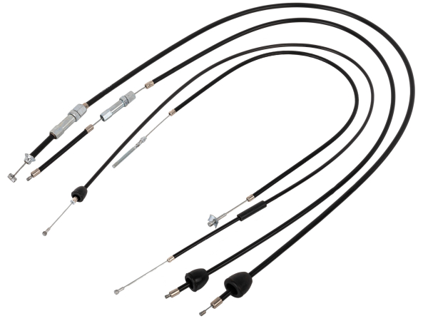 4x Seilzüge - schwarz - KR51/1 Hycomat, Starter Fkt.-länge 38mm, Bremsbowdenzug hinten - Hebel aussenliegend