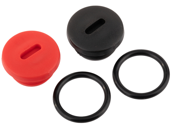 Verschlusskappe schwarz/rot für Kupplungsdeckel M541