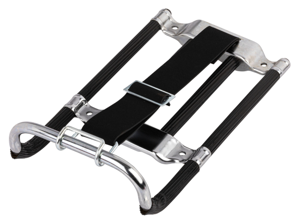 schwarzer Gepäckträger mit Riemen für Schwalbe, Habicht, Sperber