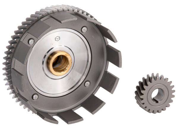 SET Kupplungszahnrad + Antriebsritzel 62/21 Zähne S70, S83, SR80 zusätzliche Schmiernuten i. d. Bundbuchsen